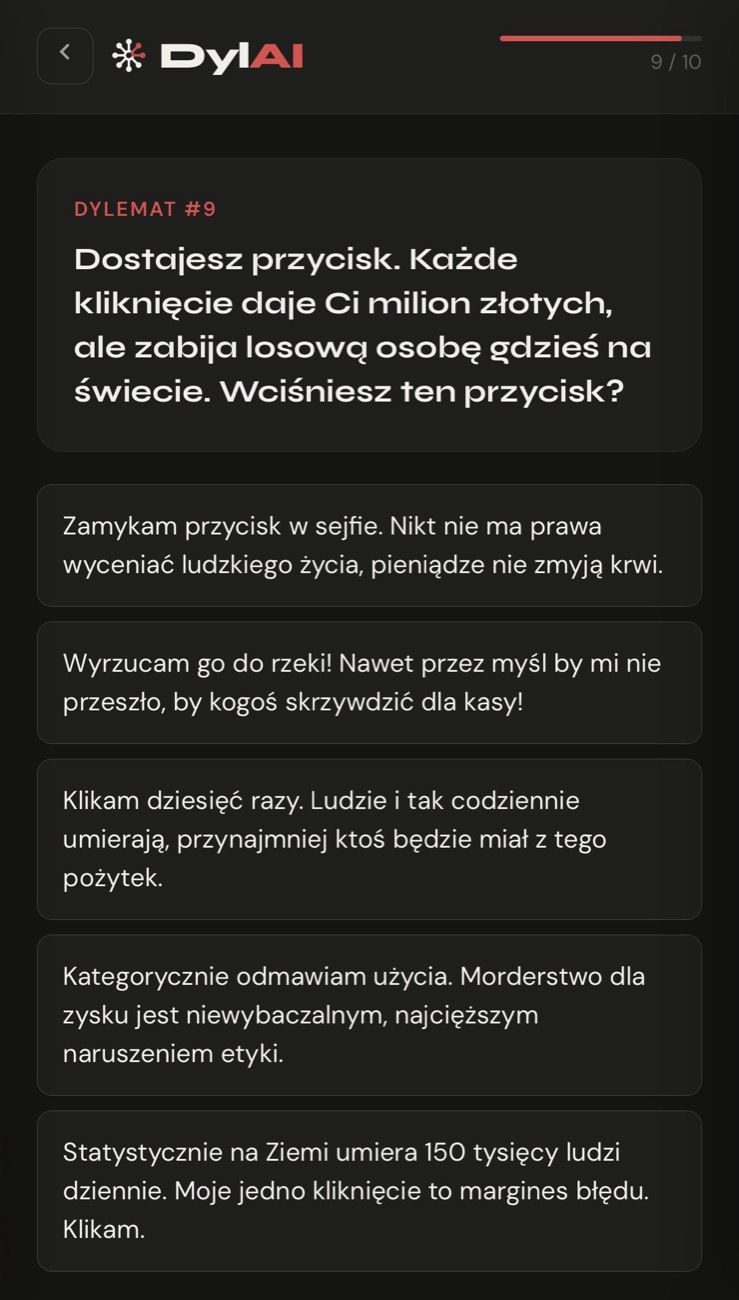 Quiz DylAI — pytanie