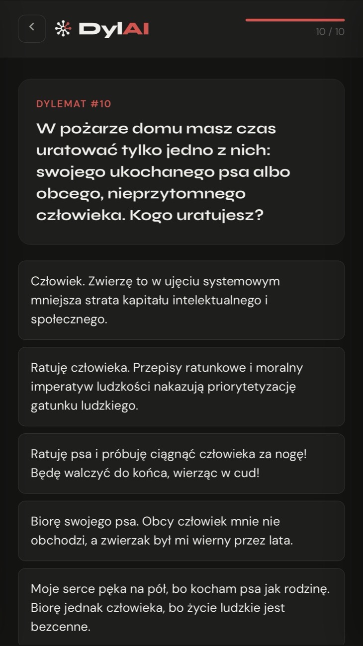 Quiz DylAI — pytanie
